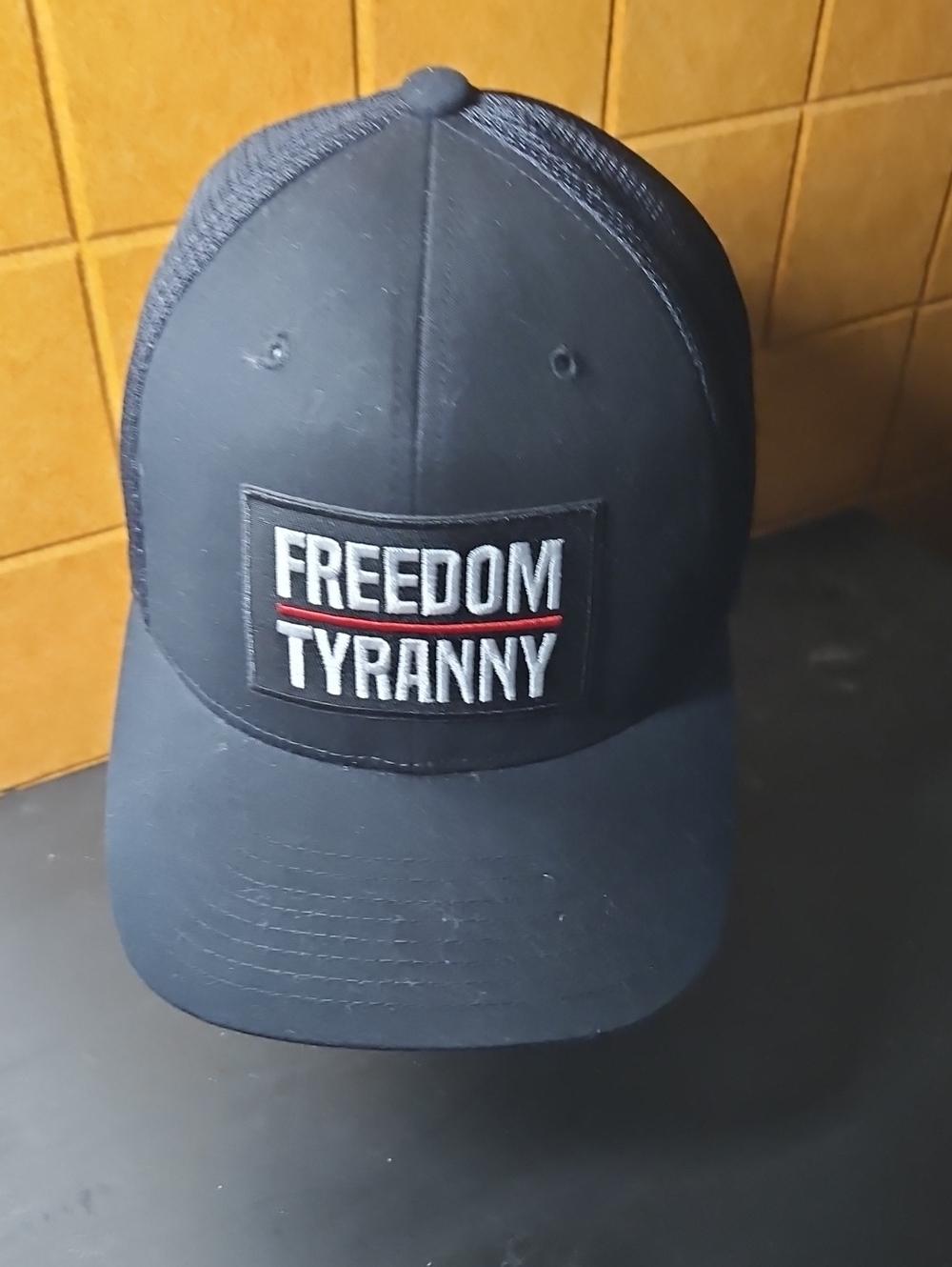 Freedom Over Tyranny BLACK TRUCKER HAT NWOT